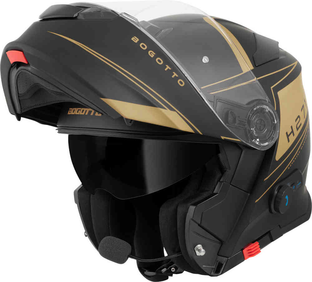 Bogotto H271 Taog Bluetooth Шлем Черный матовый/золотой XS 
