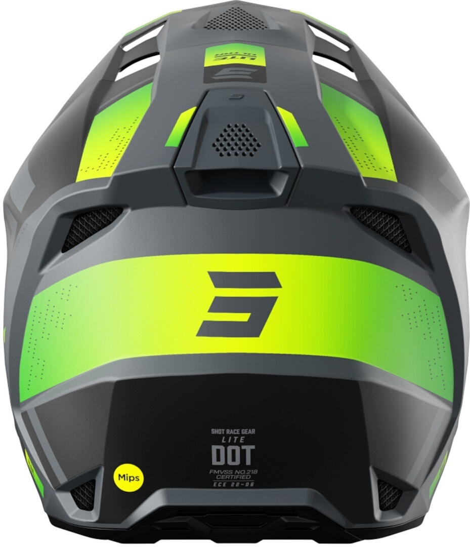 Side view of Shot Lite Ultra Motocross Helmet, grey-yellow, Size 2XL for Men