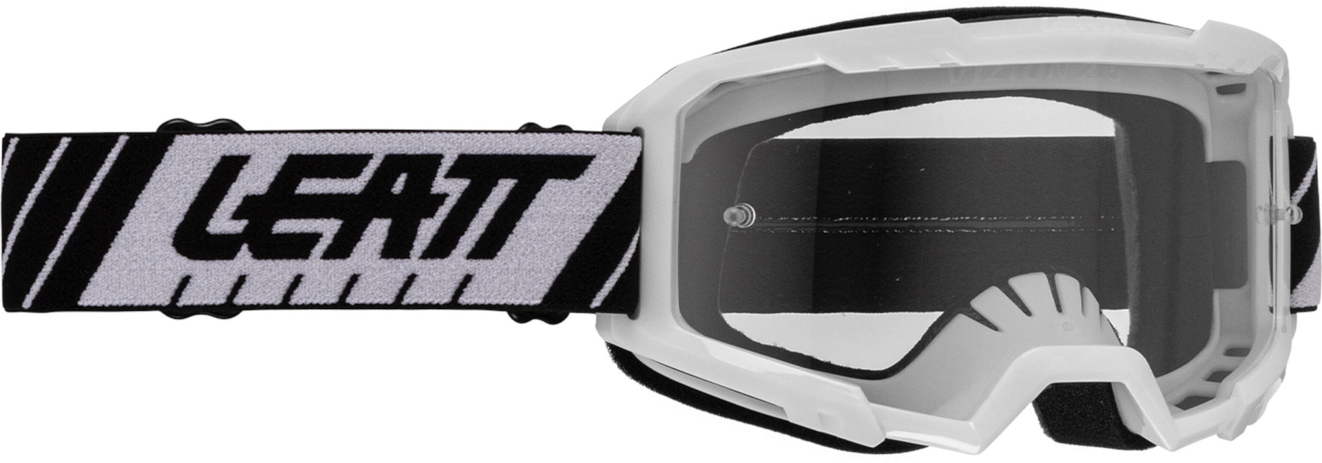 Leatt Men's Black White Vizion 2.5 Stripes Motocross Goggles, Black-White For
