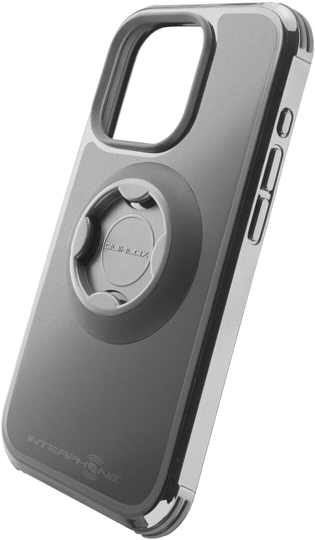 Interphone Quiklox Smartphonehülle iPhone 15 Pro Handyhülle, schwarz für Männer