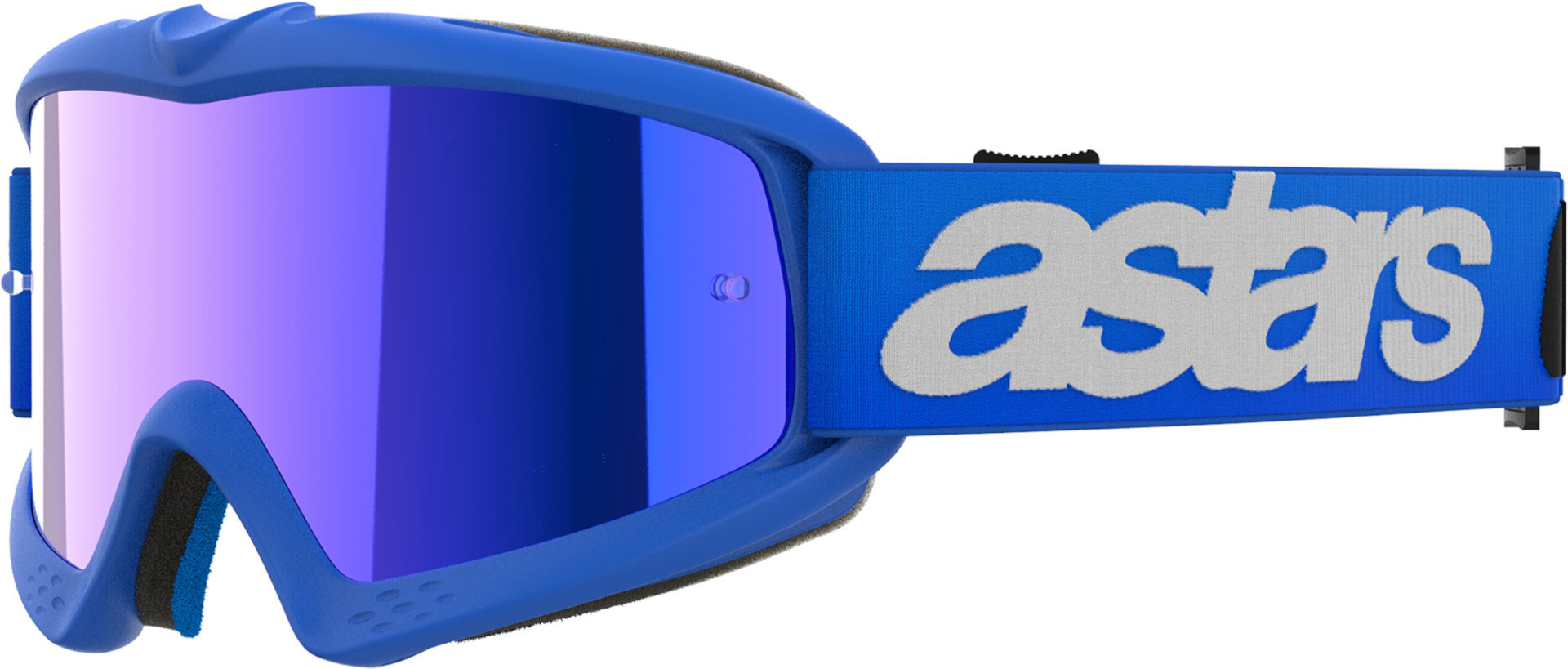 Alpinestars Unisex White Blue Vision Blaze Mirrored Youth Motocross Goggles, White-Blue