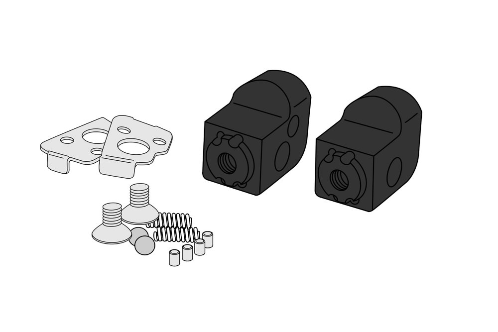 Puig Adjustable Footpeg Adaptors Rider Black - 20247N main image 1