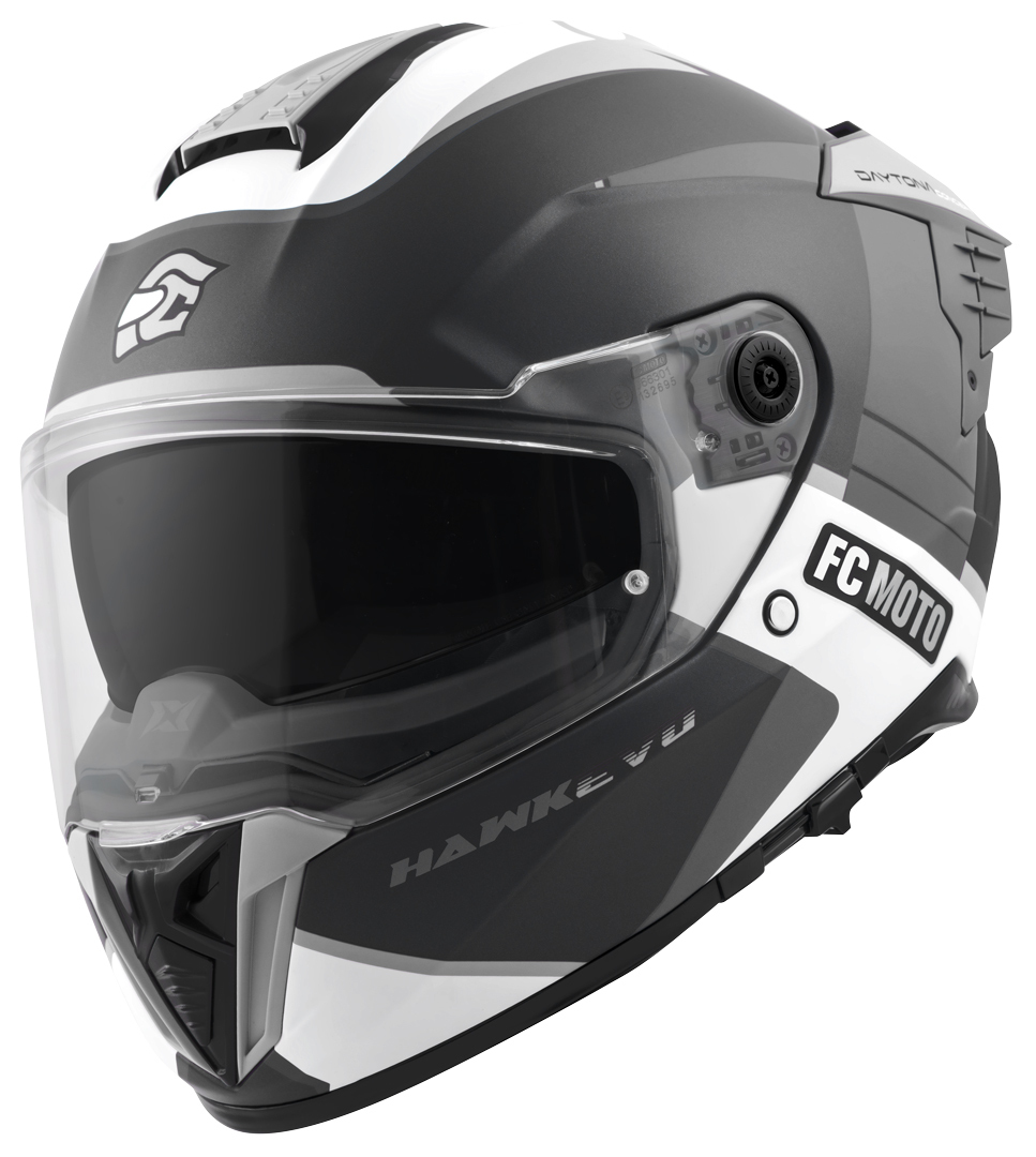 FC-Moto Hawk EVO-X Шлем Черный Матовый/Серый/Белый XXL 