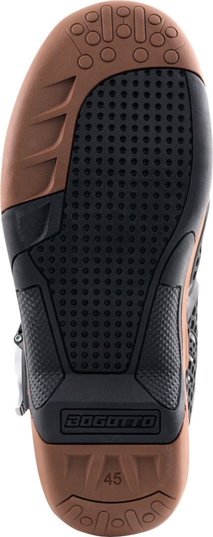 Side view of Bogotto RMXA waterproof Enduro / Motocross Boots, black-brown, Size 49 for Men