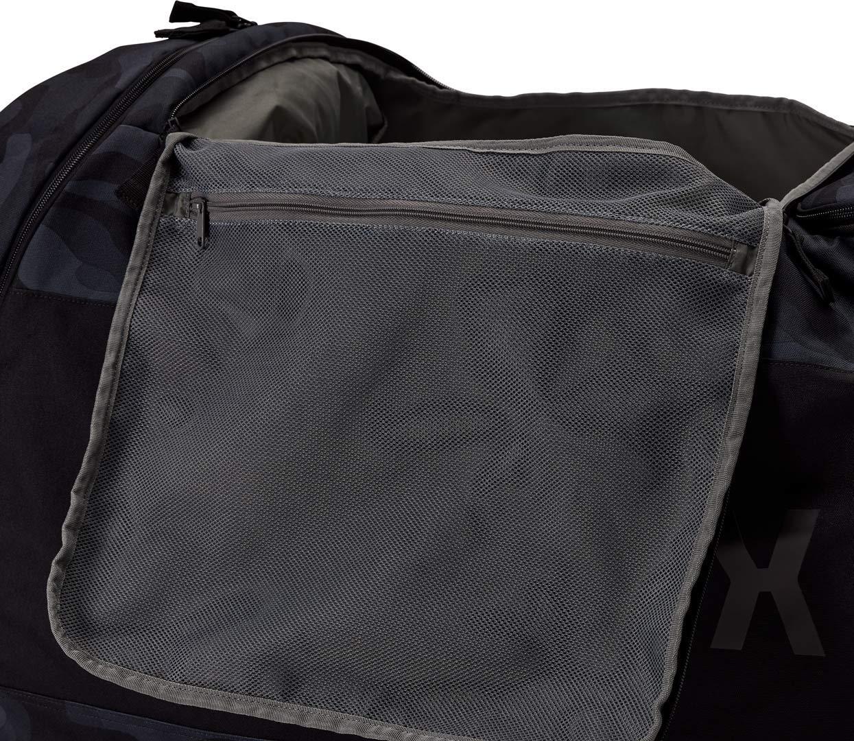 Side view of FOX Shuttle 180 Black Camo Roller Gear Bag, black-green-brown for Men
