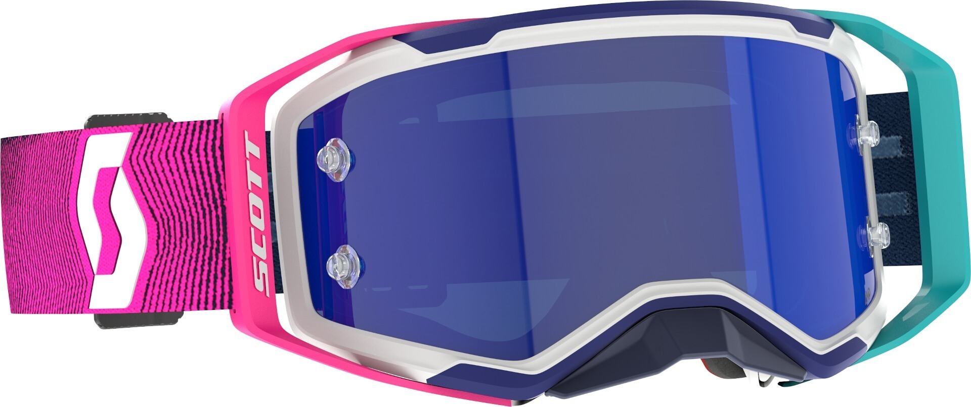 Scott Men's Pink Blue Prospect 2.0 Amp Chrome Motocross Goggles, Pink-Blue For