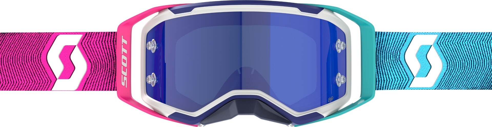 Side view of Scott Prospect 2.0 AMP Chrome Motocross Goggles, pink-blue for Men