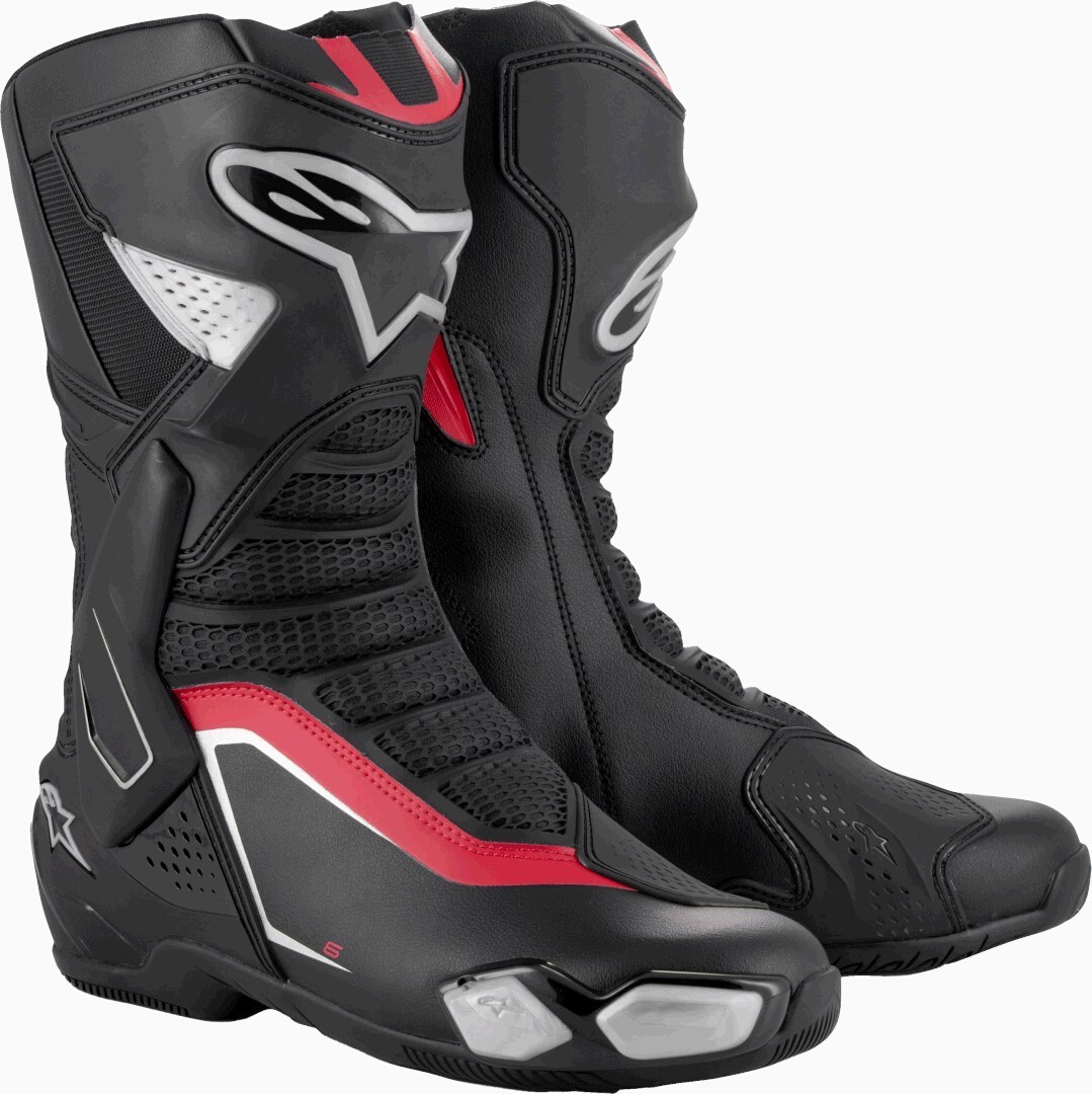 Alpinestars SMX-6 V3 Мотоциклетные ботинки Черный/Серебристый/Красный 48 