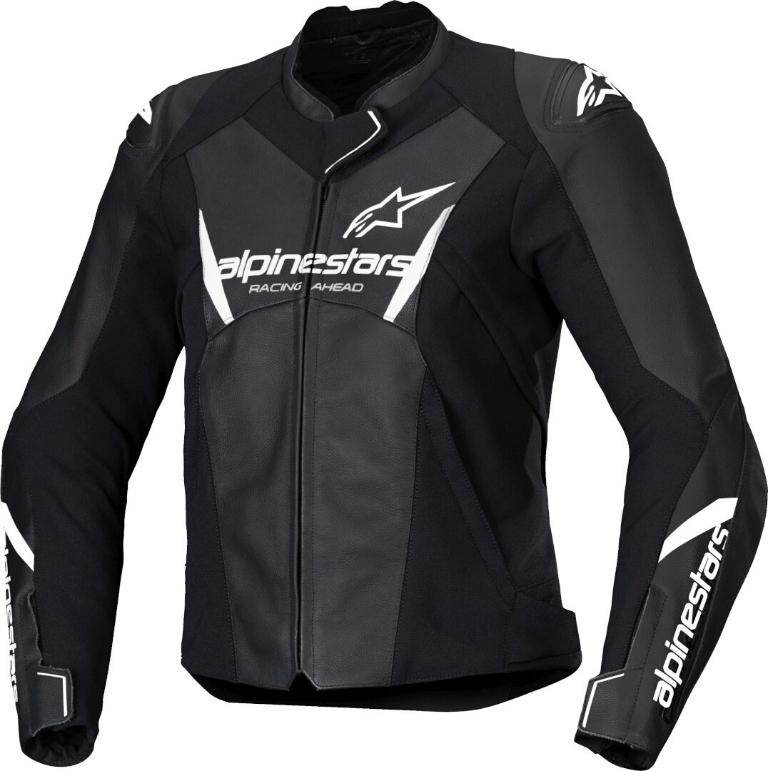 Alpinestars Stella Faster V3 Женский мотовелосипедный кожаный джек Черный/Белый 50 