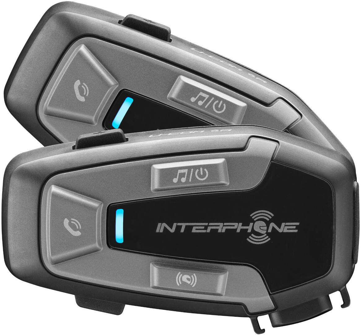Interphone Unisex Black U-Com 6R Communication System Double Set,