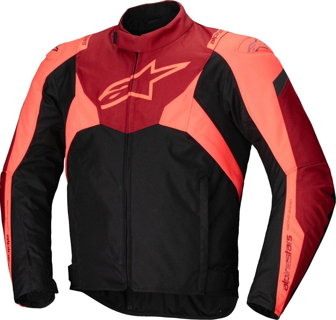 Alpinestars T-Jaws V4 водонепроницаемая мотоциклетная текстильная куртка чёрный/красный/флуоресцентный тёмно-красный 3XL 