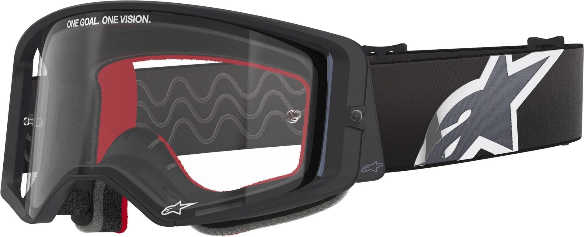 Alpinestars Supertech Corp Absolute Vision Stripe Очки для мотокросса Черный/Серый 