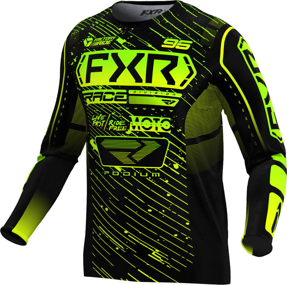 FXR Podium 2025 Джерси для мотокросса Черный/Зеленый S 