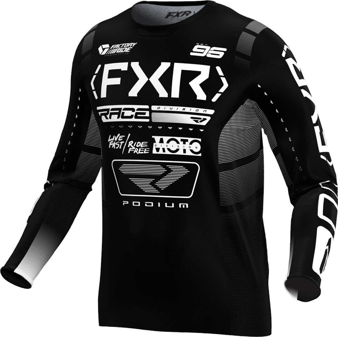 FXR Podium 2025 Джерси для мотокросса Черный/Белый S 