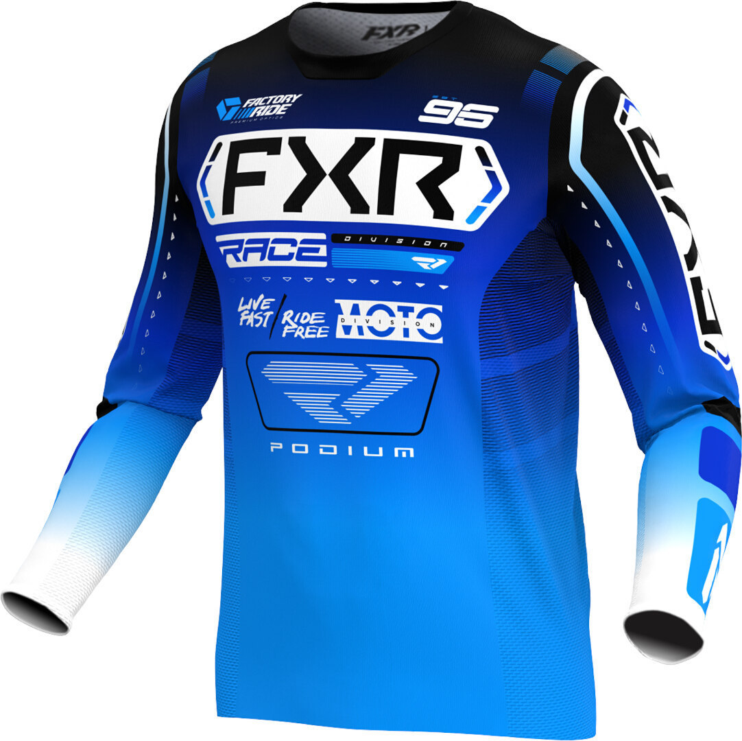 FXR Podium 2025 Джерси для мотокросса Синий/Черный/Белый L 