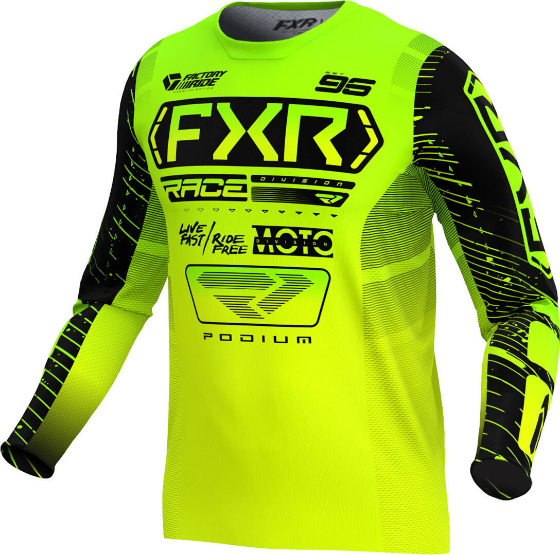 FXR Podium 2025 Джерси для мотокросса Кислотный зеленый/Черный M 