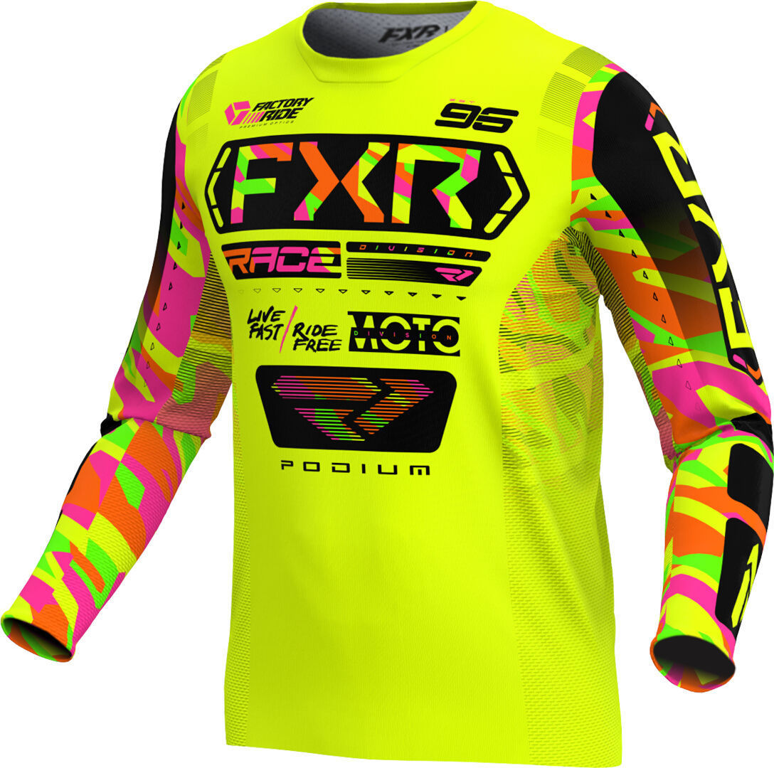 FXR Podium 2025 Джерси для мотокросса Желтый/Маджента L 