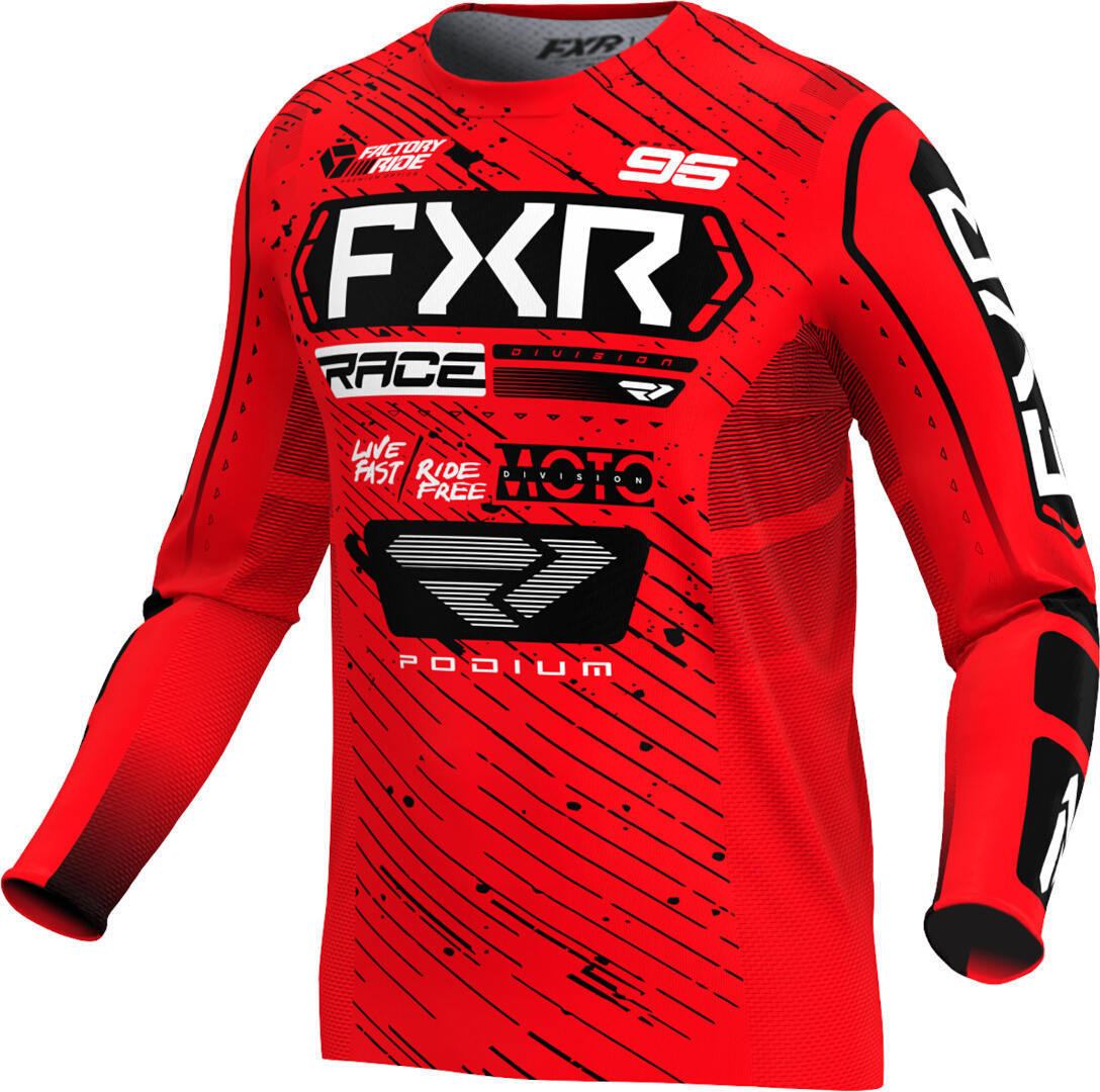 FXR Podium 2025 Джерси для мотокросса Красный/Черный/Белый XS 