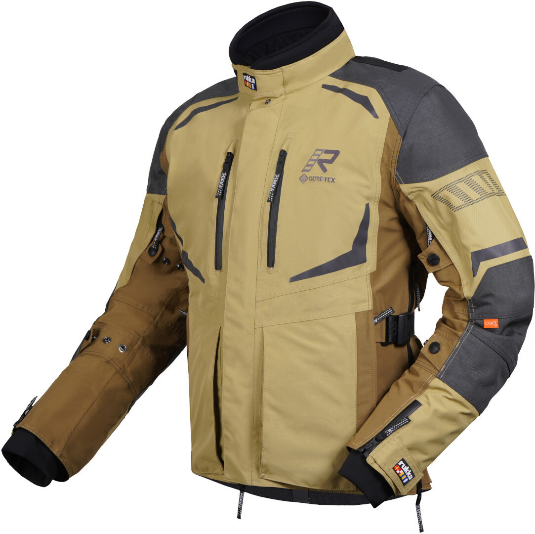Rukka Ventu-R Veste textile de moto imperméable, vert-brun, taille 66 pour Hommes
