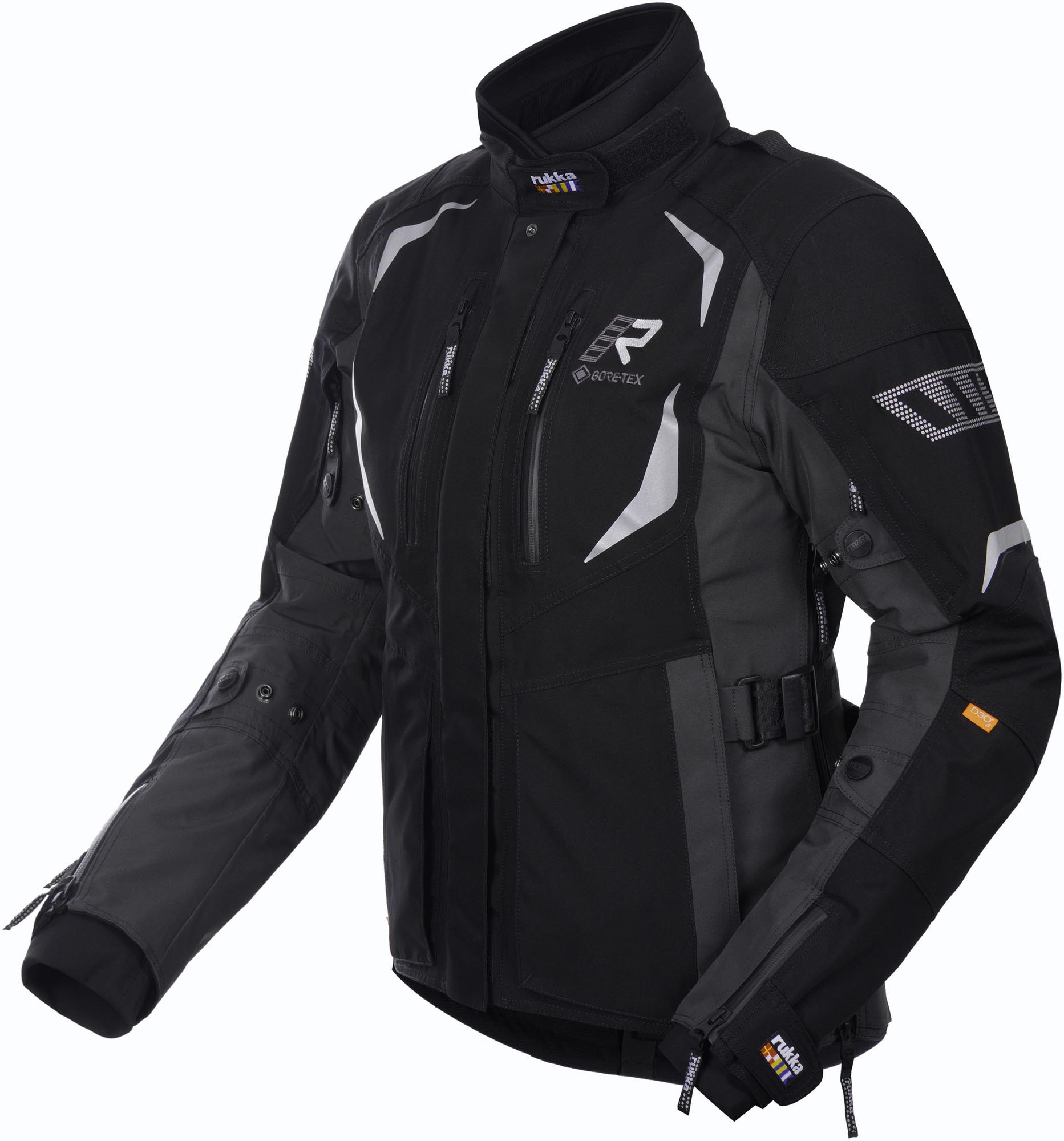 Rukka Venturina Waterproof Ladies Motorcycle Textile Jacket, Black-Grey, Size 42 For Women