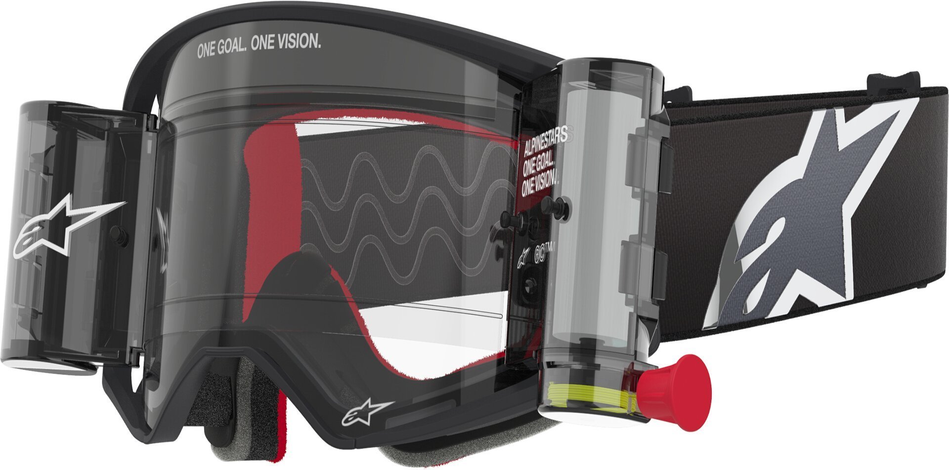 Alpinestars Men's Black Grey Supertech Corp Stripe Roll-Off Motocross Goggles, Black-Grey For