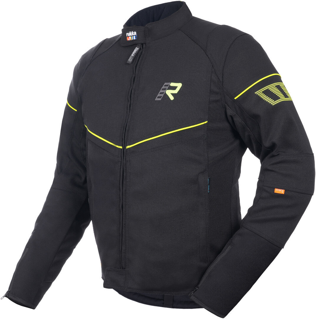Rukka AirGobi 2.0 Blouson textile de moto, noir-jaune, taille 62 pour Hommes