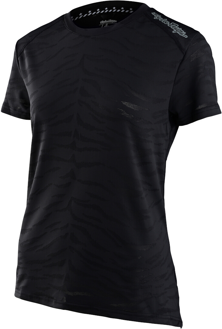 Troy Lee Designs Lilium Tiger Jacquard Ladies Short Sleeve Bicycle Jersey, black, Size M for Women-image-871607770
