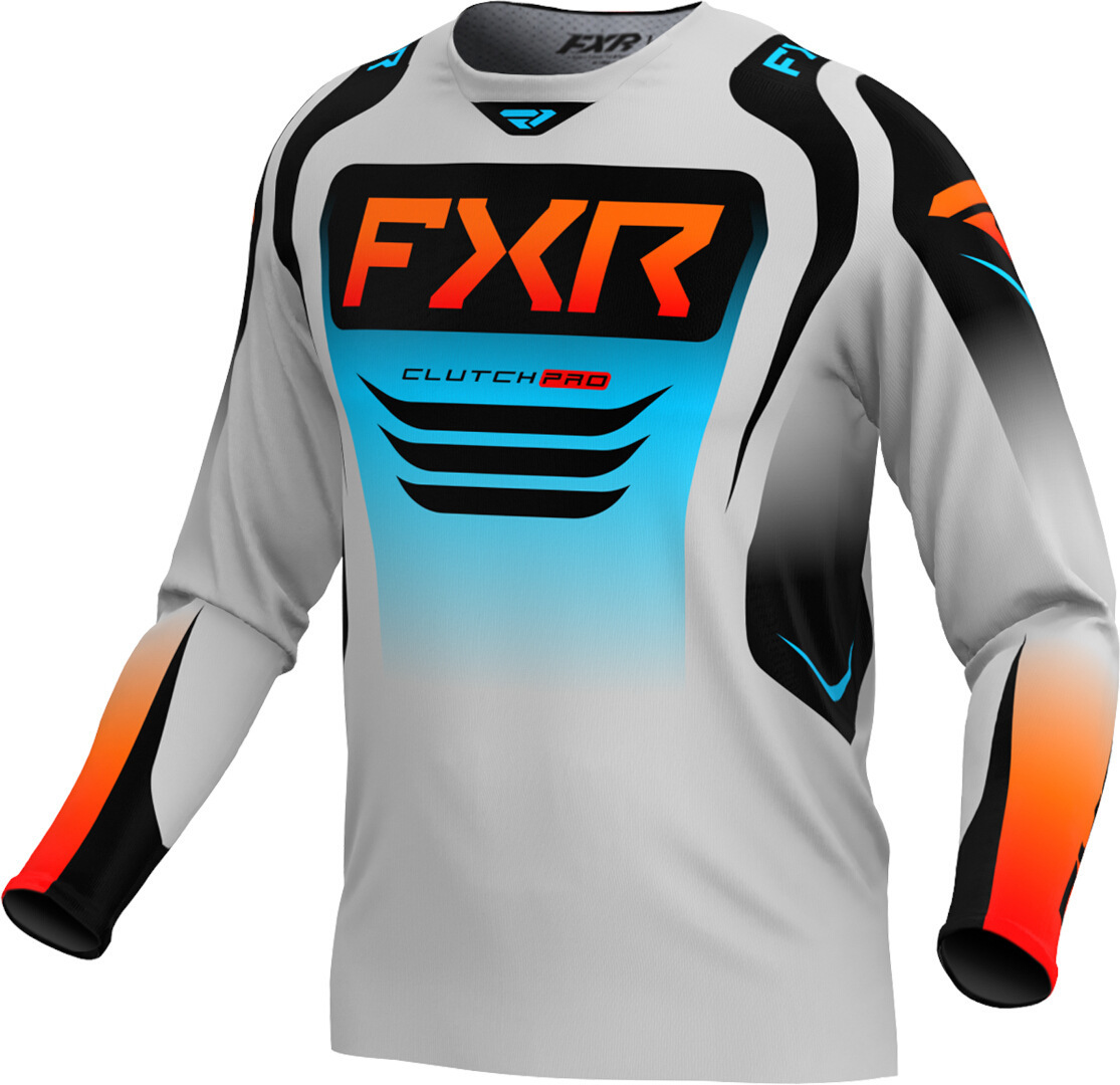 FXR Clutch Pro 2025 Maillot de motocross, noir-bleu-orange, taille XL pour Hommes