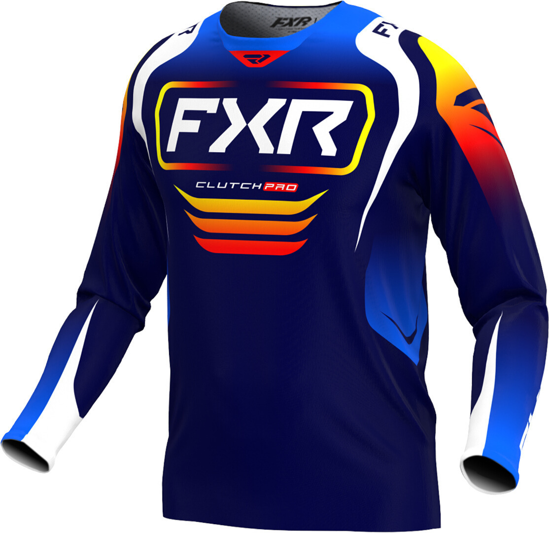 FXR Clutch Pro 2025 Maillot de motocross, bleu-orange, taille XL pour Hommes