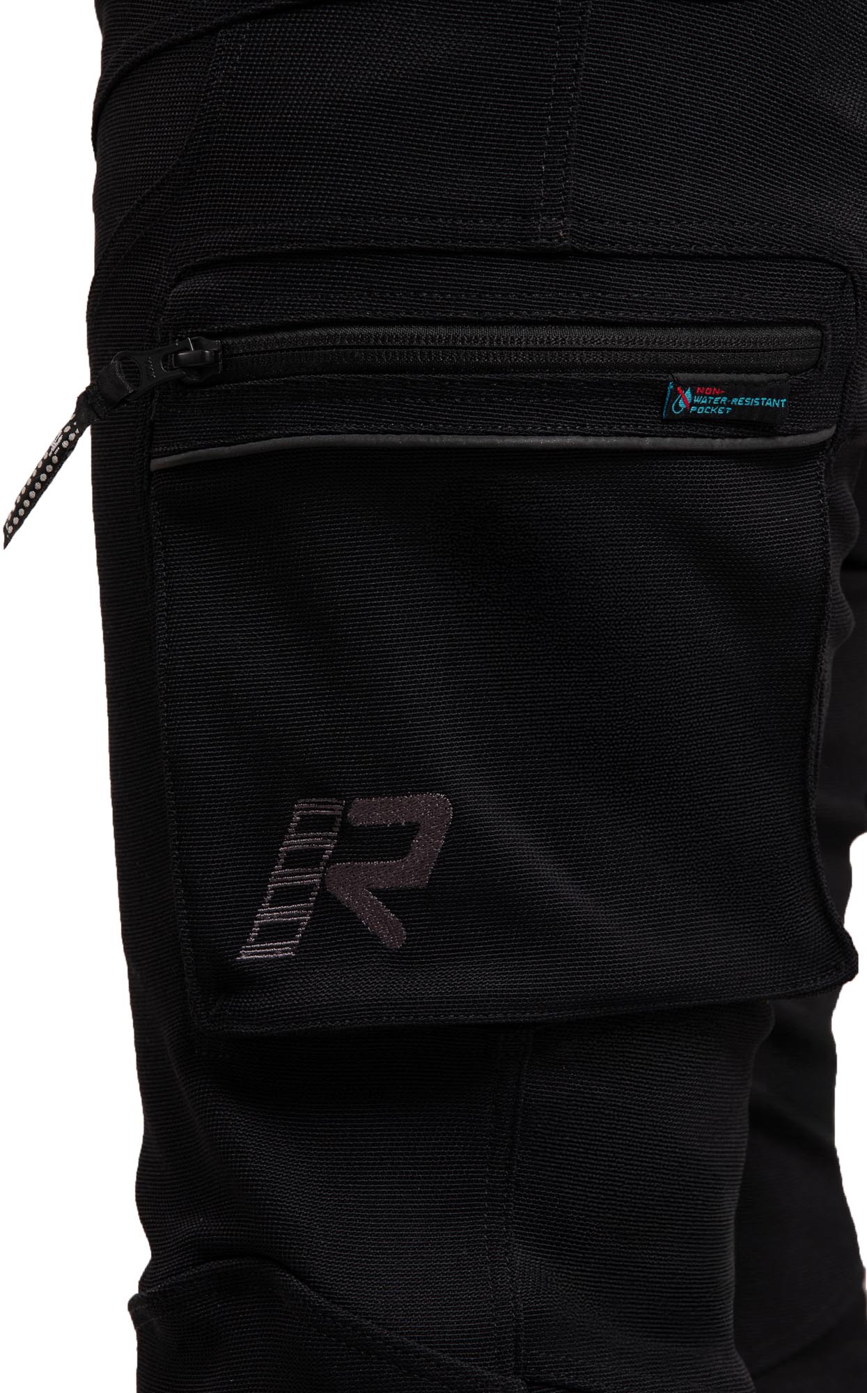 Side view of Rukka AirTacama Motorcycle Textile Pants, black, Size 54 for Men
