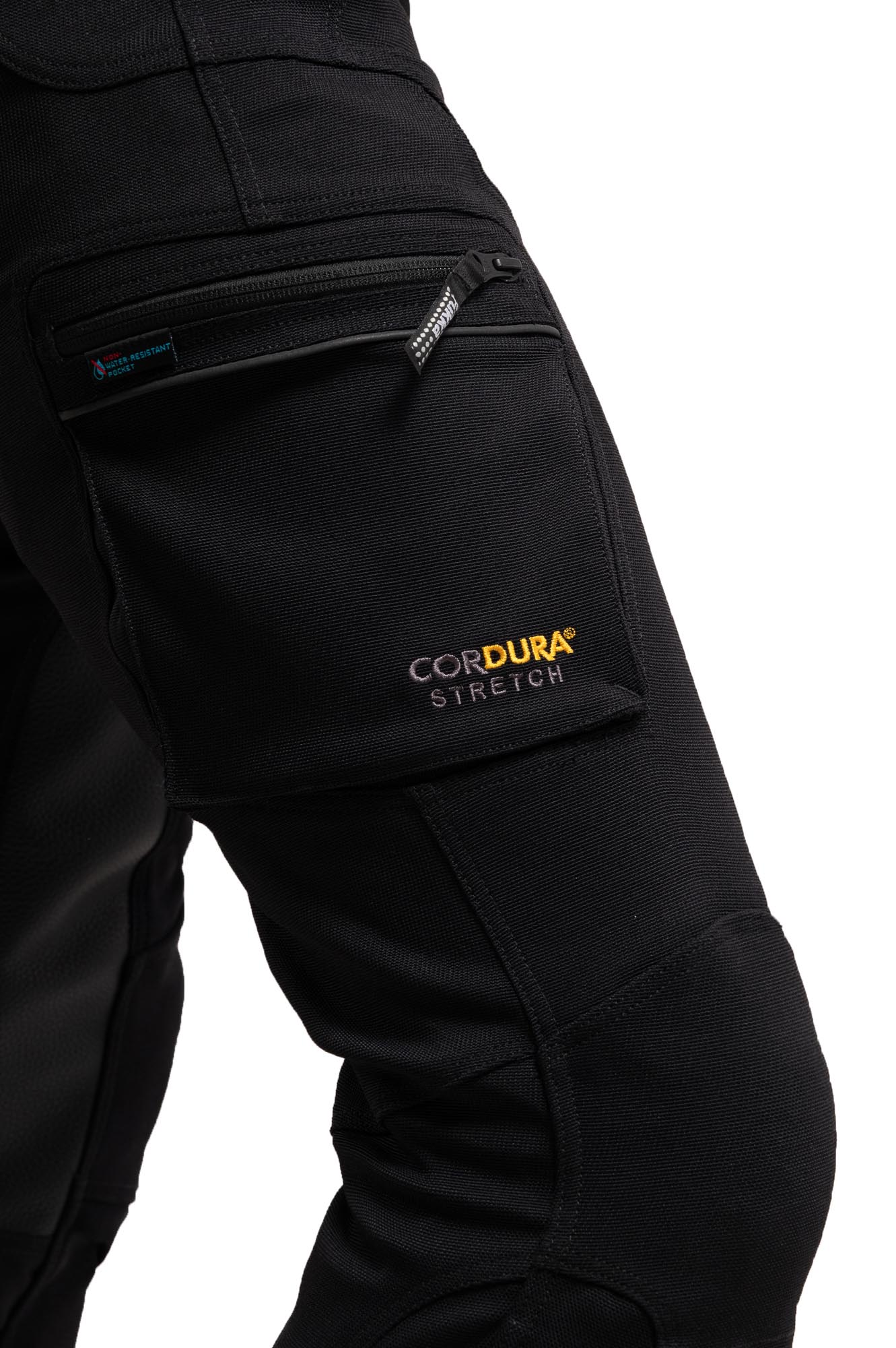 Side view of Rukka AirTacama Motorcycle Textile Pants, black, Size 54 for Men