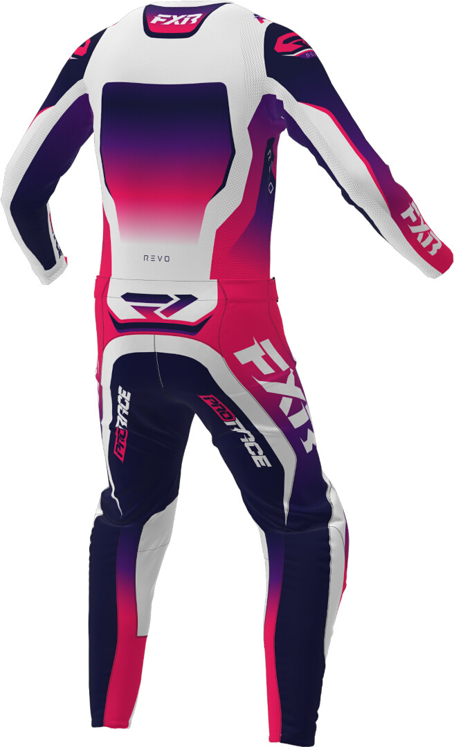 Side view of FXR Revo 2025 Youth Motocross Pants, pink-purple, Size 28