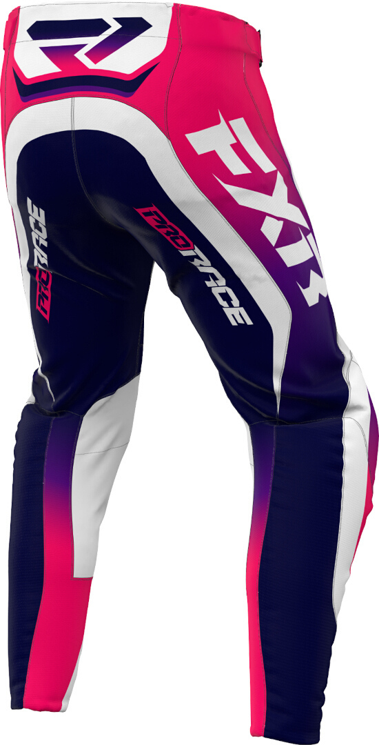 Side view of FXR Revo 2025 Youth Motocross Pants, pink-purple, Size 28