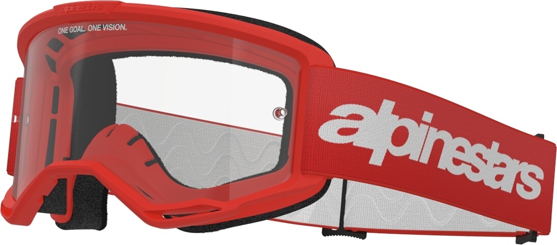 Alpinestars Men's Red Vision 3 Wordmark Motocross Goggles, For