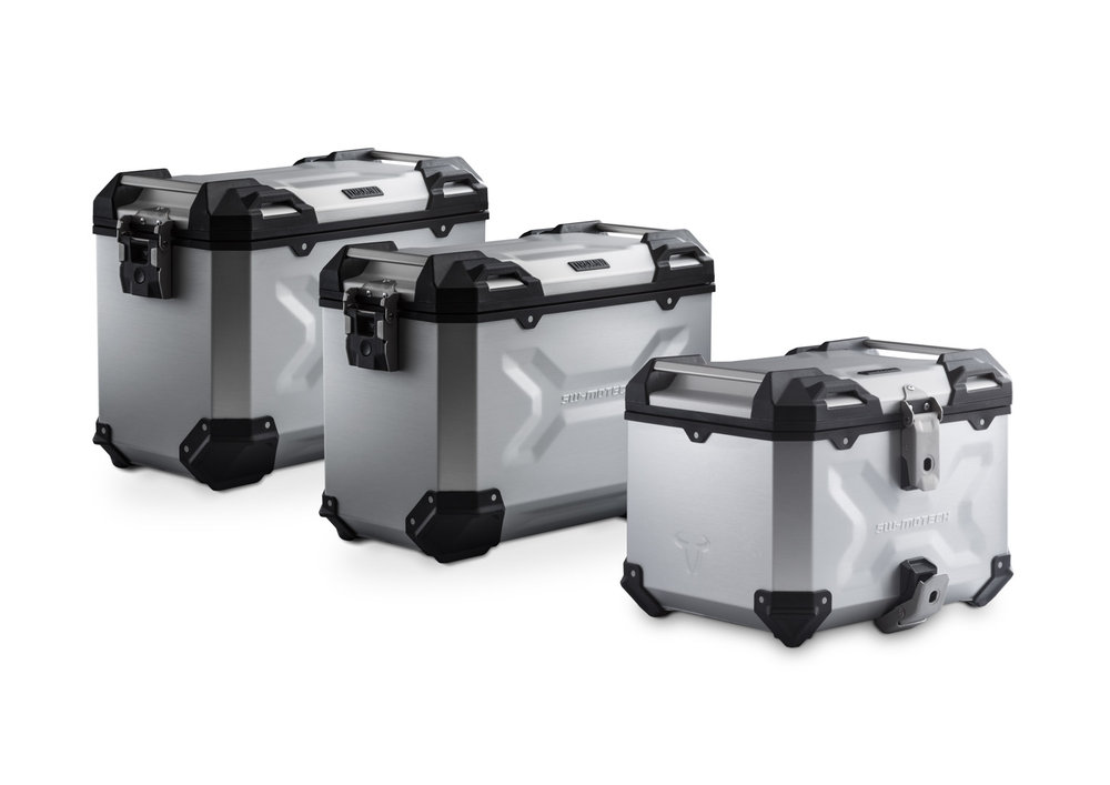 SW-Motech Adventure Set TRAX ADV - Silbern. BMW R 1300 GS (23-). BMW Topcase Halter.
