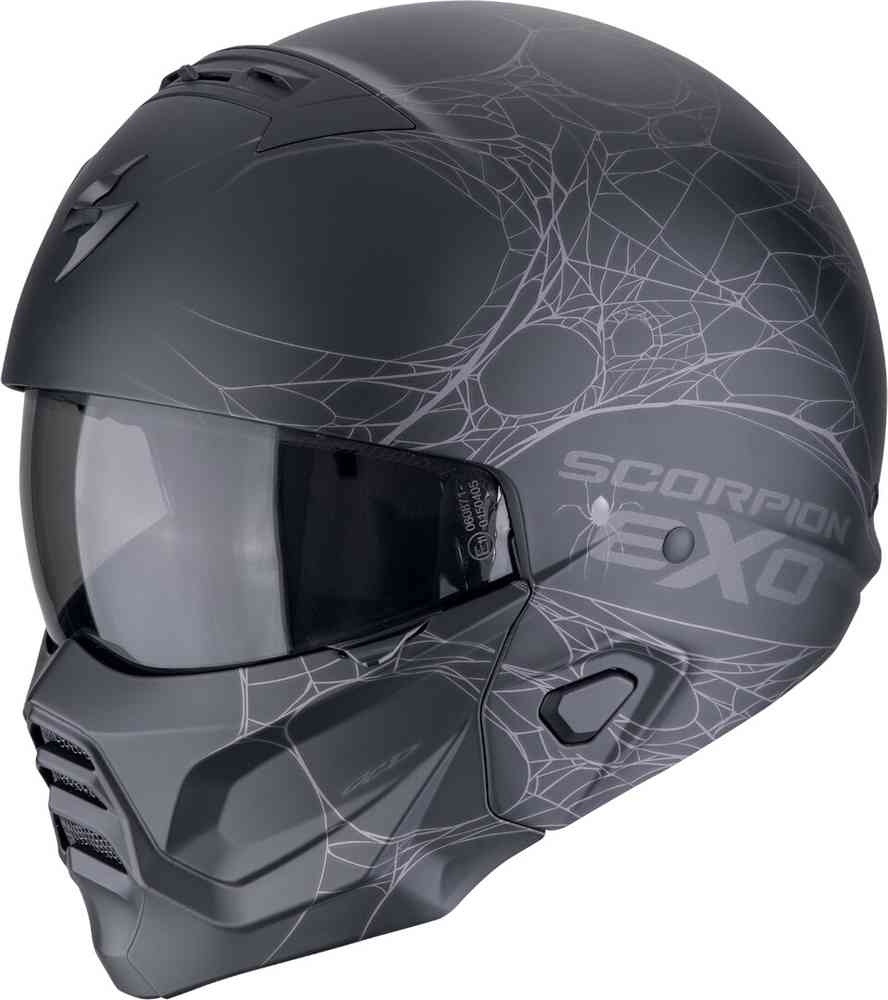 Scorpion EXO Combat II Spiderweb Реактивный шлем Черный матовый/Серебристый XS (54/55) 