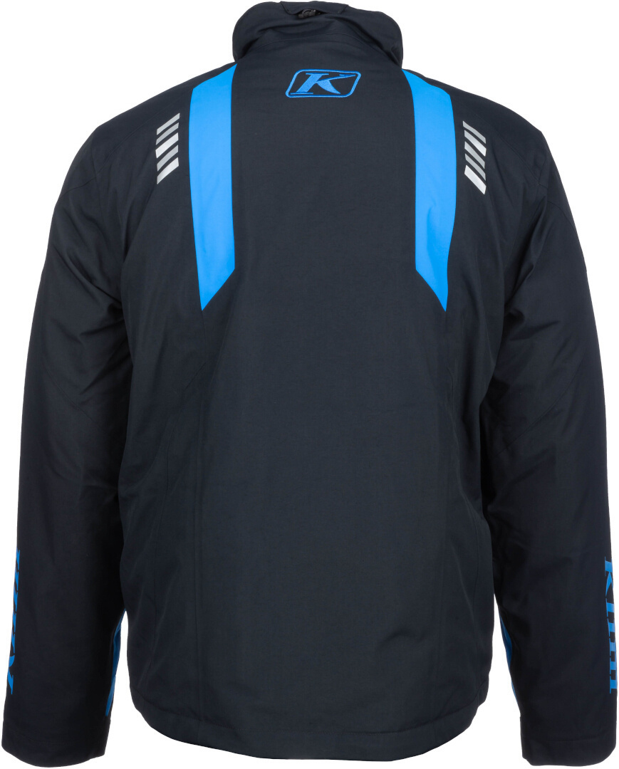 Side view of Klim Keweenaw 2025 waterproof Snowmobile Jacket, black-blue, Size M for Men