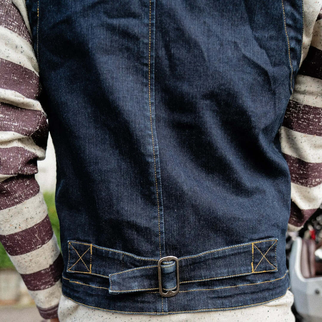 Side view of HolyFreedom Gilet Denim Vest, blue, Size S