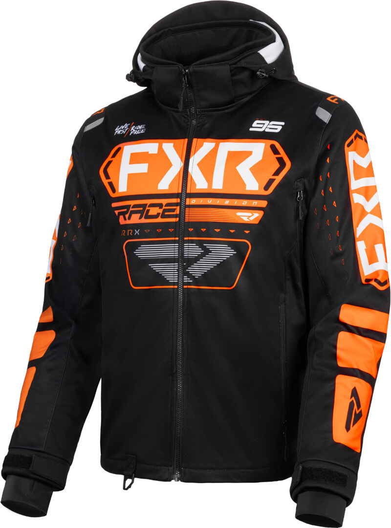 FXR RRX 2025 Veste de motocross imperméable, noir-blanc-orange, taille S pour Hommes