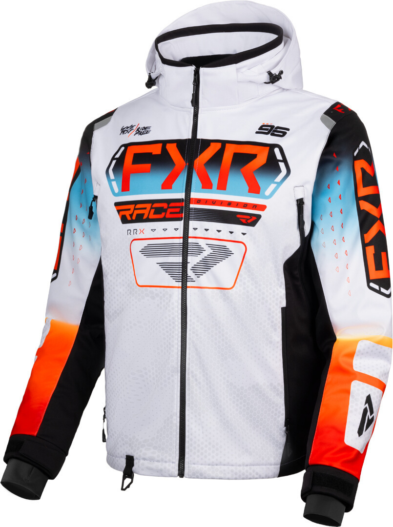 FXR RRX 2025 Veste de motocross imperméable, blanc-bleu-orange, taille 2XL pour Hommes