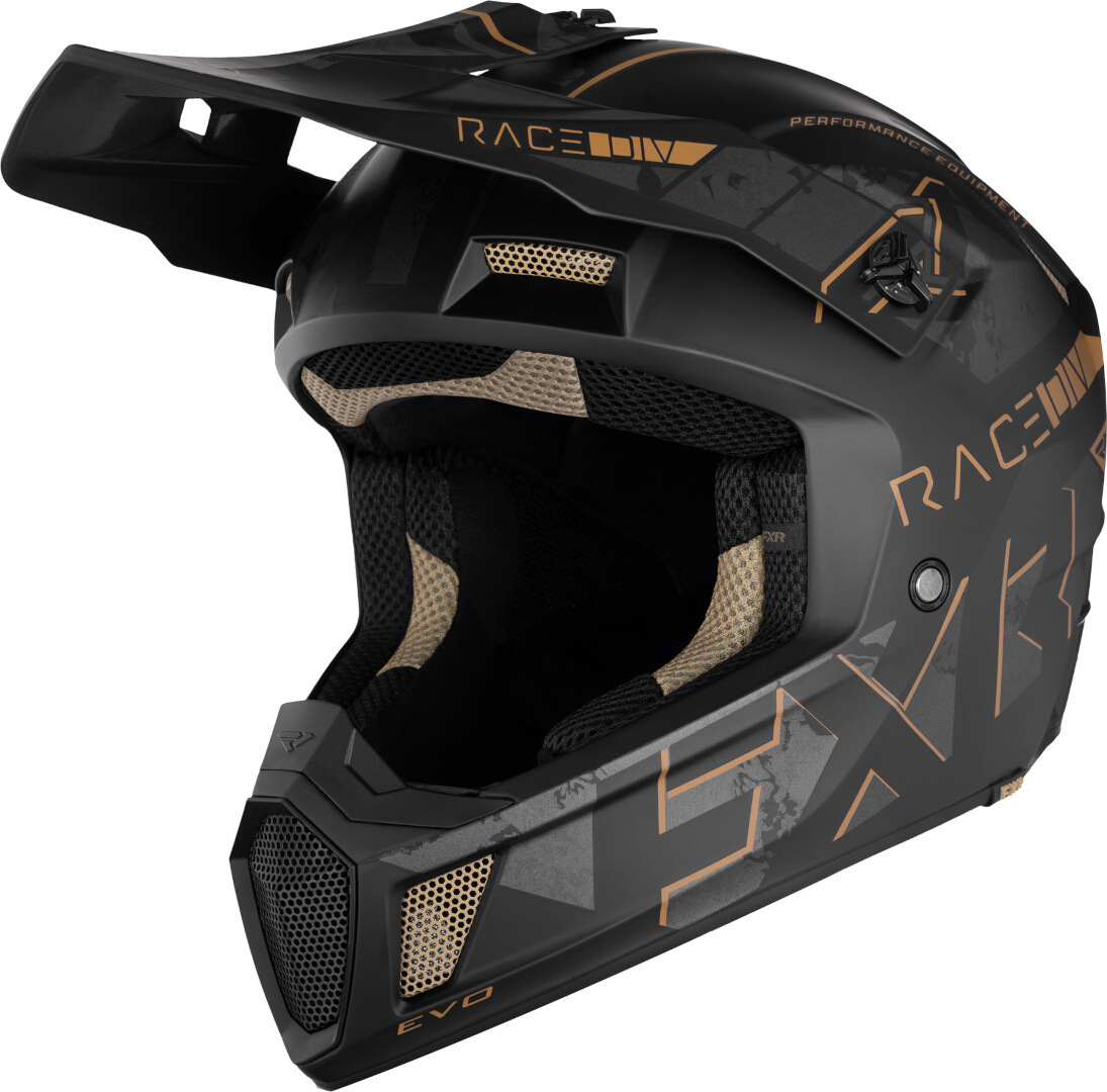 FXR Clutch Stealth Casque de motocross, noir-or, taille XL