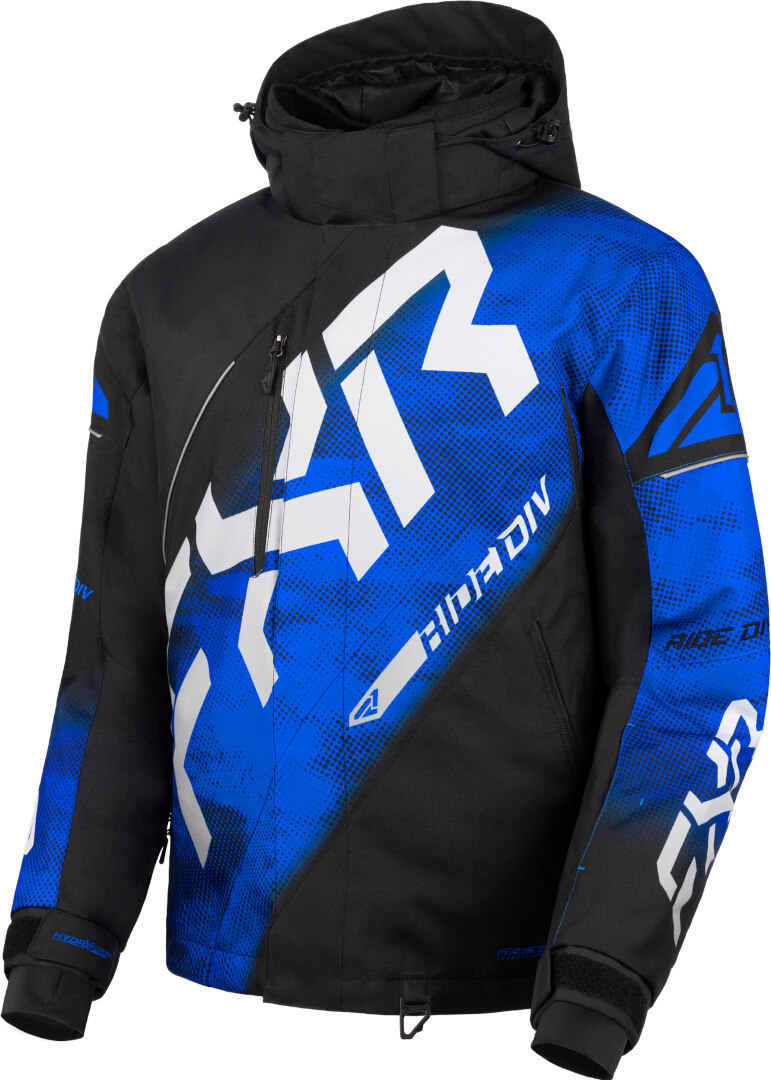 FXR CX 2025 Snowmobile Jacket, black-white-blue, Size XS for Men-image-384063910
