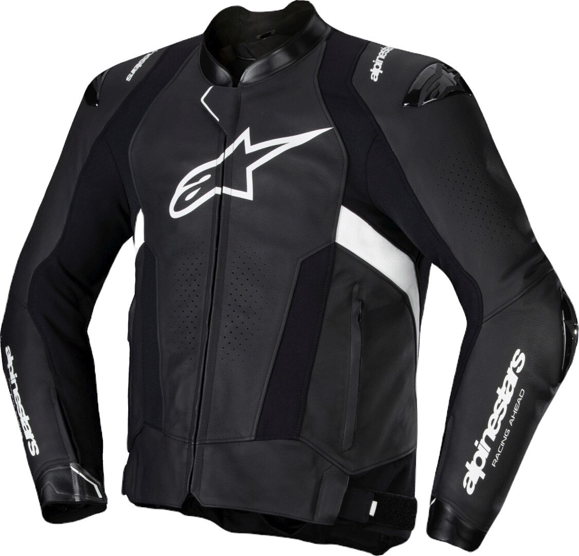 Alpinestars Missile V3 Мотоциклетная кожаная куртка Черный/Белый 54 