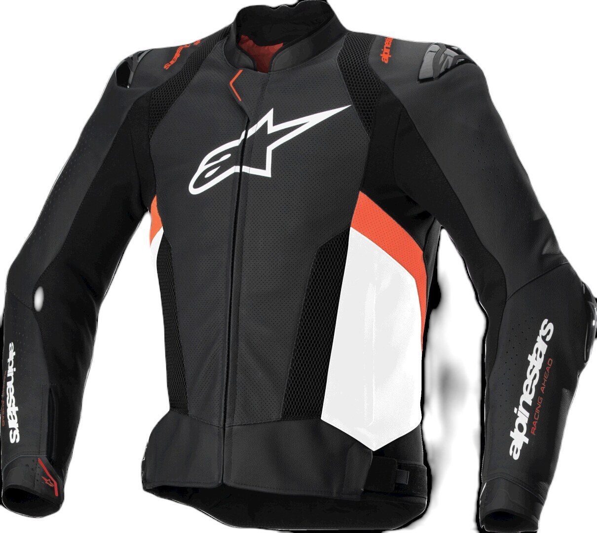 Alpinestars Missile V3 Airflow перфорированная мотоциклетная кожаная куртка Черный/Белый/Красный 50 