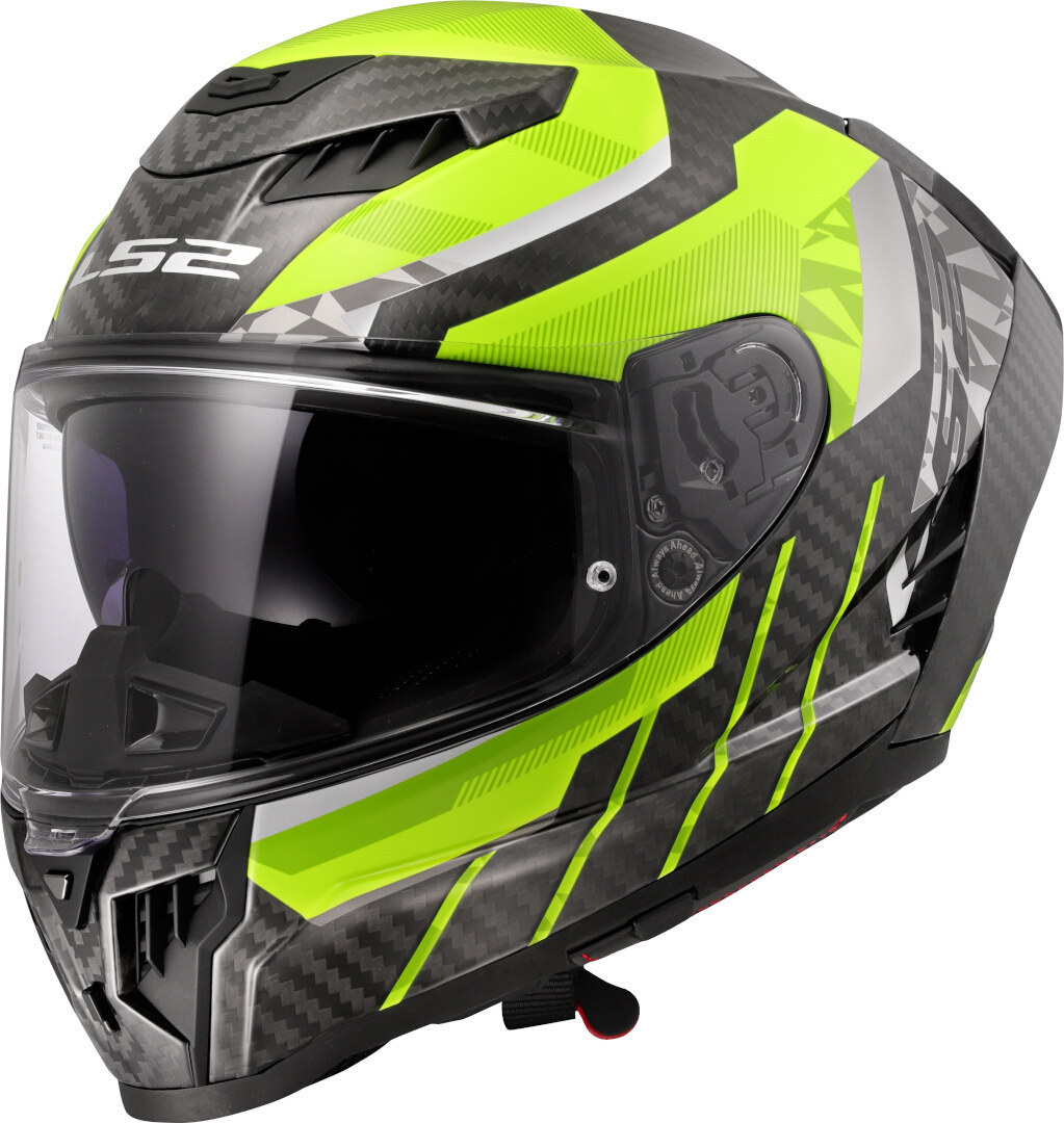 LS2 FF807 Dragon Trax Carbon Шлем углерод/неоново-жёлтый XS (53/54) 