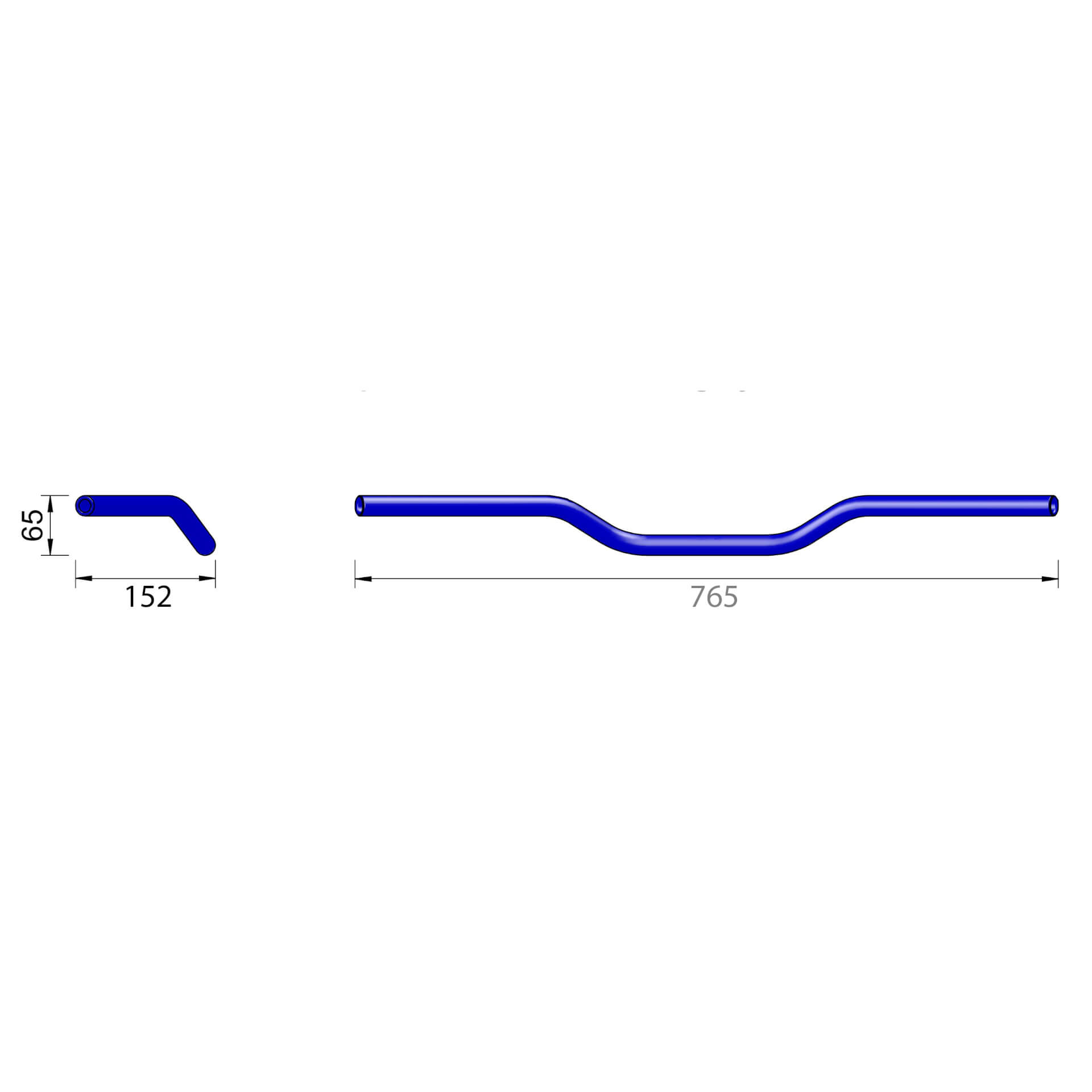 Highsider Unisex Silver Pro Aluminum Handlebar A01,
