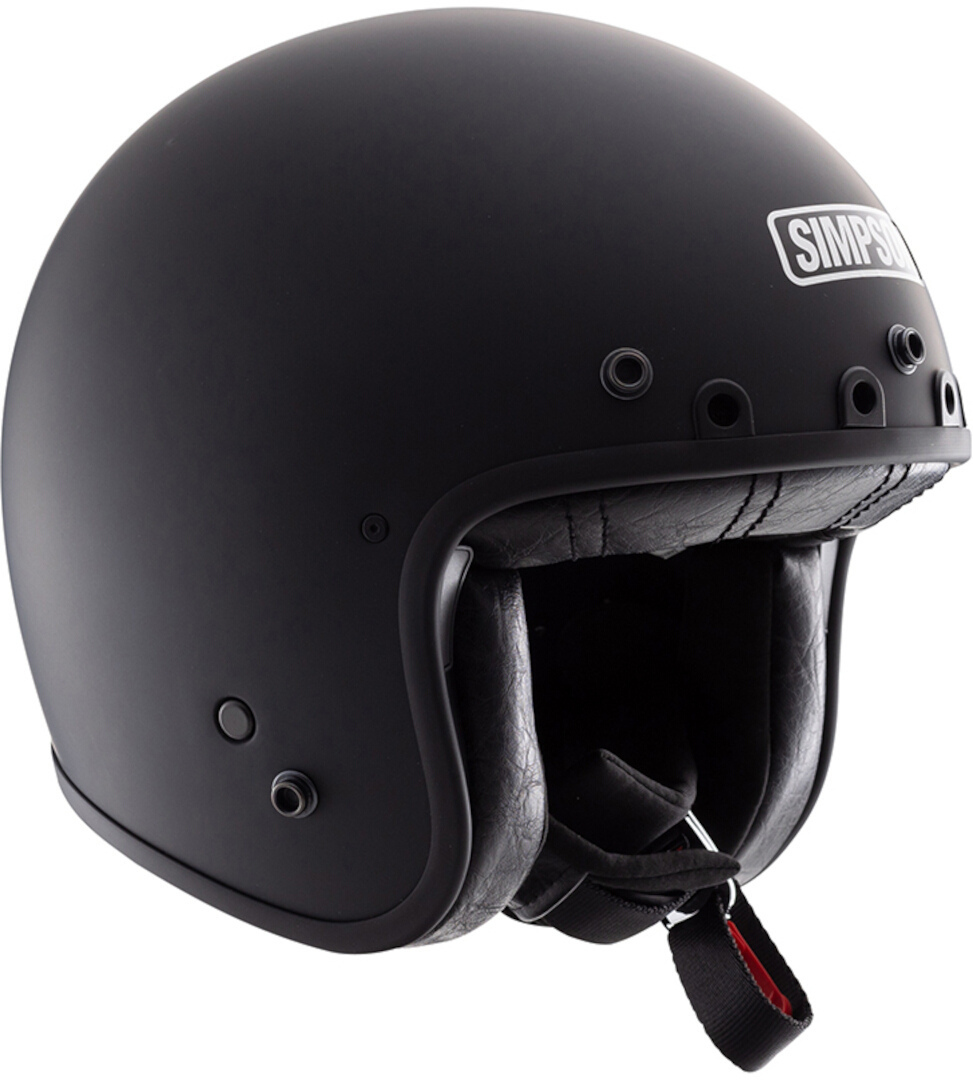 Side view of Simpson Chopper Solid Jet Helmet, black, Size 2XL for Men
