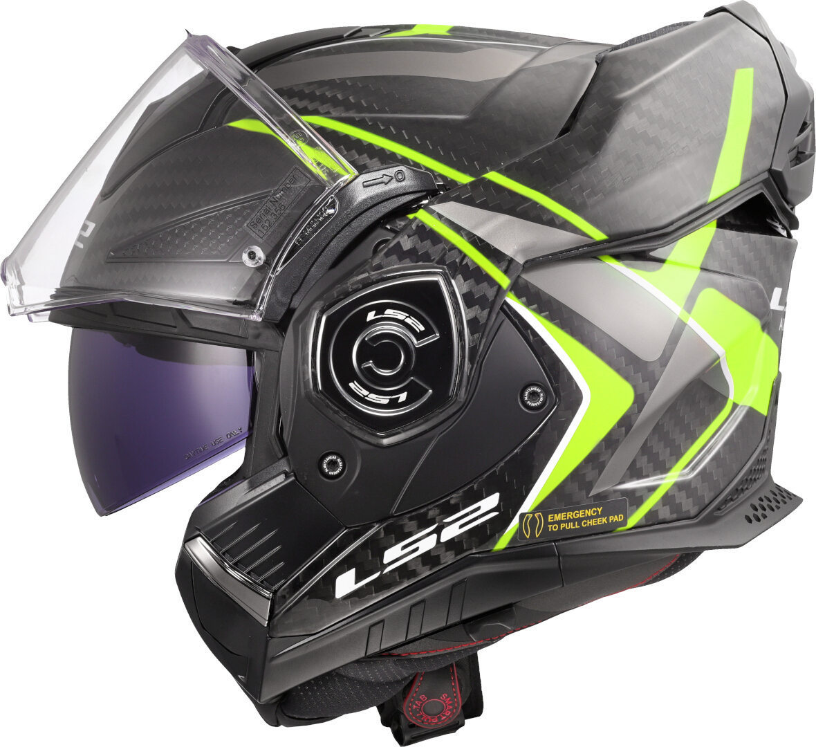 Side view of LS2 FF901 Advant X Carbon Future II Helmet, yellow, Size 2XL for Men