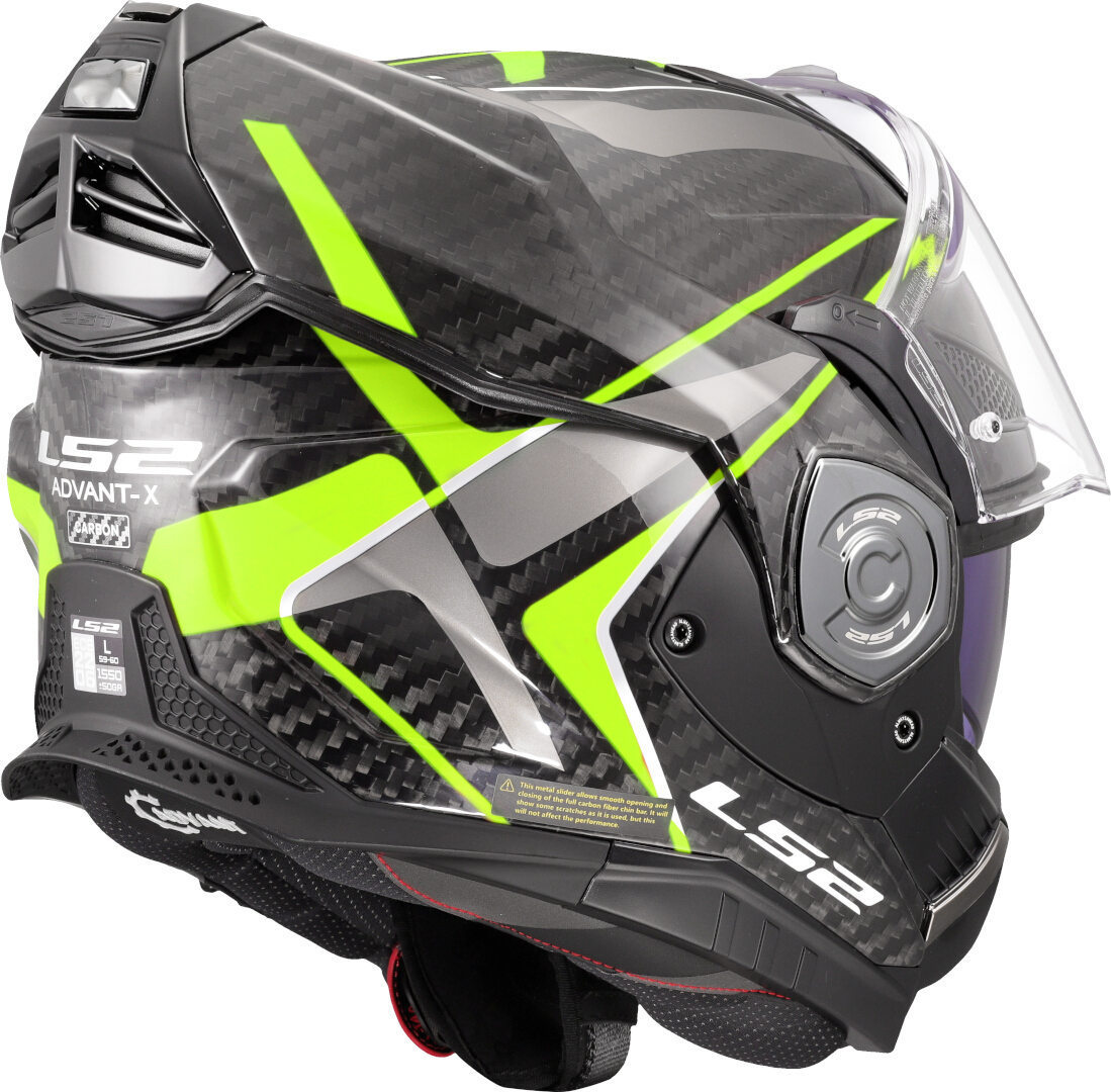 Side view of LS2 FF901 Advant X Carbon Future II Helmet, yellow, Size 2XL for Men