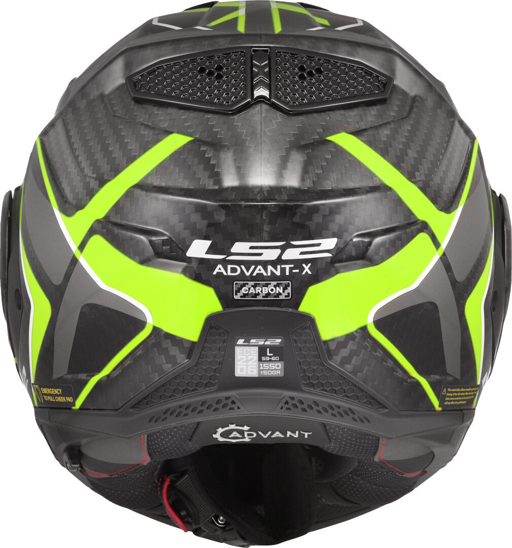 Side view of LS2 FF901 Advant X Carbon Future II Helmet, yellow, Size 2XL for Men